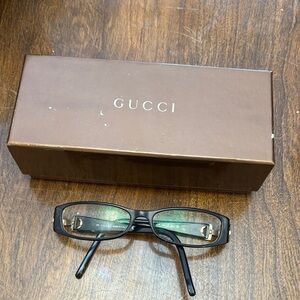 Gucci Black Rectangular Eyewear